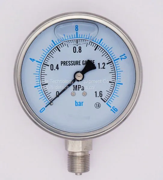 100mm All Stainless Steel Oil Filled Anti-shock Pointer Pressure Gauge With Dual Scale photo-3