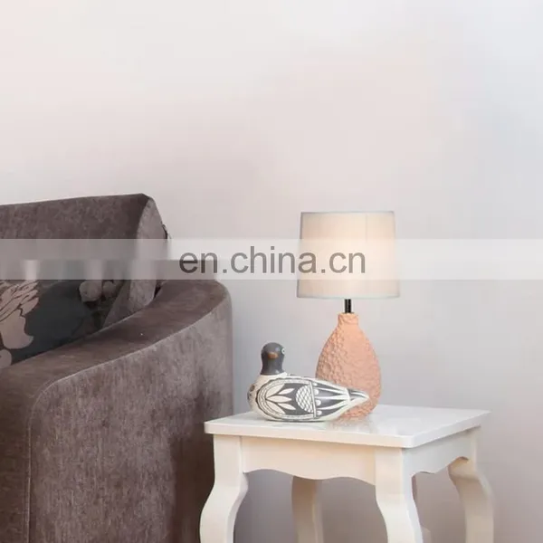 China Wholesale Custom Ceramic Base Uneven Surface Nordic Office Home Matte Blue Bedside Lamps for Hotel photo-6