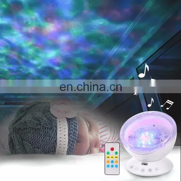LED Projector Ocean Wave Night Light Sky Rotation Bedroom Decorative Music Night Light for Baby photo-7