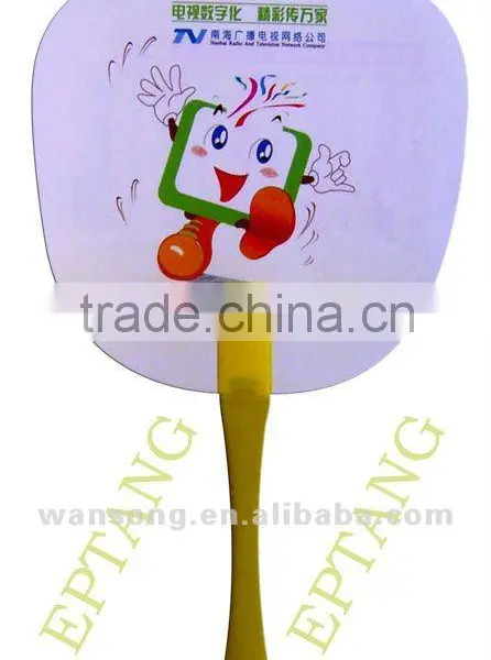 Promotional Custom Circle Plastic PP Hand Fan for Promoton