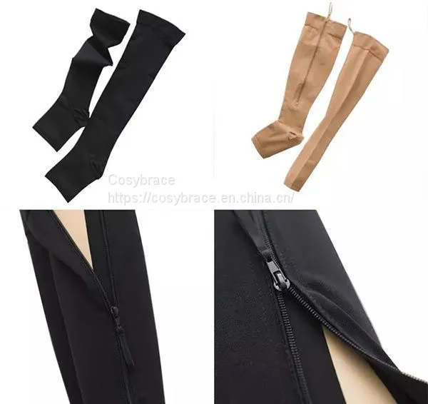 Varicose Socks Top Quality Medical Custom Logo 2xl Compression Socks Open Toe Compression Socks With Zippers photo-2