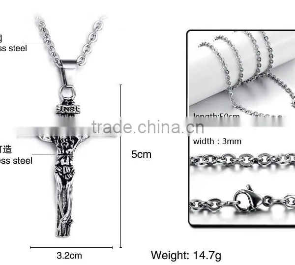 316L Stainless Steel Jesus Cross Men Pendant Necklace Popular Designer Hot Selling photo-5