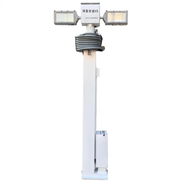 LED Vehicle Mounted Mobile Telescopic Lifting Lighting Tower With Remote Control and Auto-Leveling