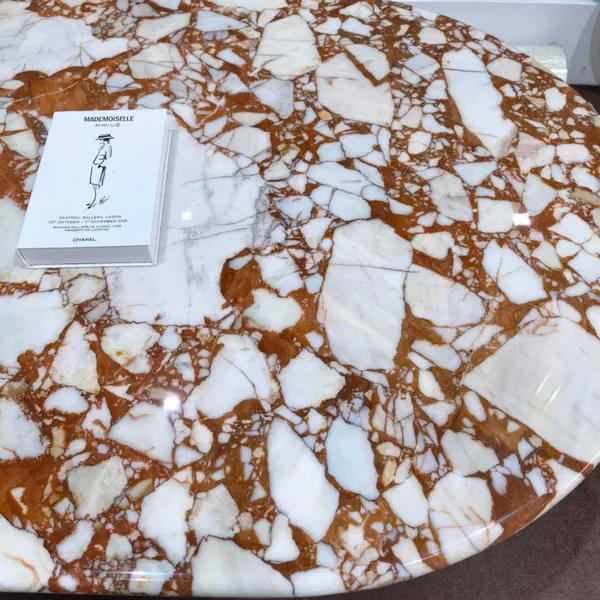 Minimalist Calacatta Red Marble Dining Table and Coffee Table Set Luxury Stone Furniture for Residential and Commercial Projects photo-4
