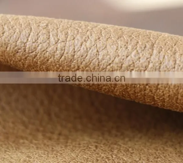 Bright Leather-look Embossed Sofa Fabric With Nonwoven Back/PVC Quality Choice photo-3