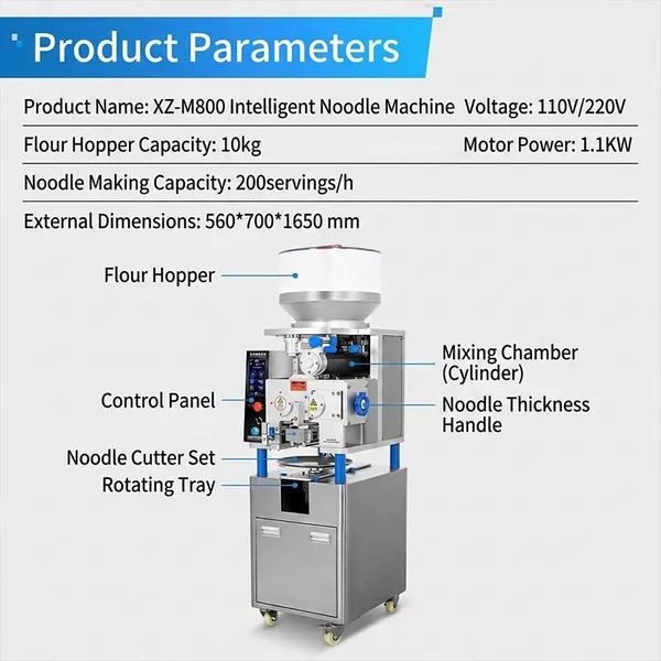 XZ-M800 Professional Smart Noodle Maker Machine 200 Servings/h Intelligent Ramen Machine for Commercial Food Service Industry photo-3
