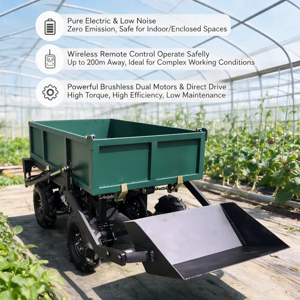 Wireless Remote Control Self Loading Dumper All Terrain Utility Transporter for Agricultural Applications photo-3