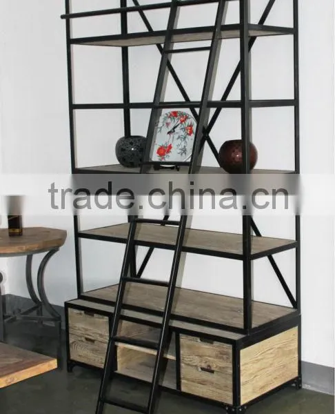 Antique Carved Bookcase With Cabinet Base Bookcase With Ladder Quality Choice photo-2