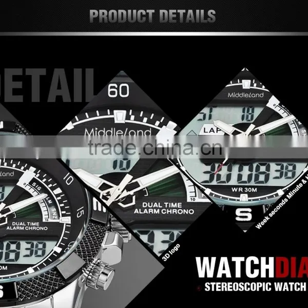 2015 Fashion Man Sports Quartz Watch Genuine Leather MIDDLELAND Famous Band Real Watch Factory in China 8014 photo-4