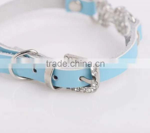 Wholesale Diamond Bone Leather Pet Collar Creative Dog Collars photo-6