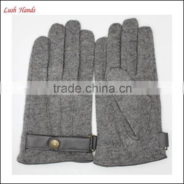 Ladies Grey Woolen Gloves With Three Stitches photo-2