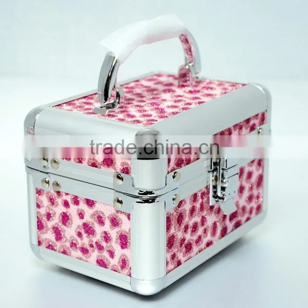 AN171ANPHY Small Jewelry Case Suitcase Flannelette Setting Mirror Aluminum Makeup Box Treasure Box 14*10*10cm 300g Customize OK photo-5