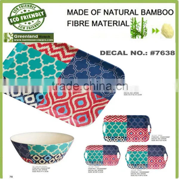 Factory Wholesale Decaled Square Tray Made of Bamboo Fibre Eco Friendly, Bamboo Tray for Party Holding Food and Drink photo-5