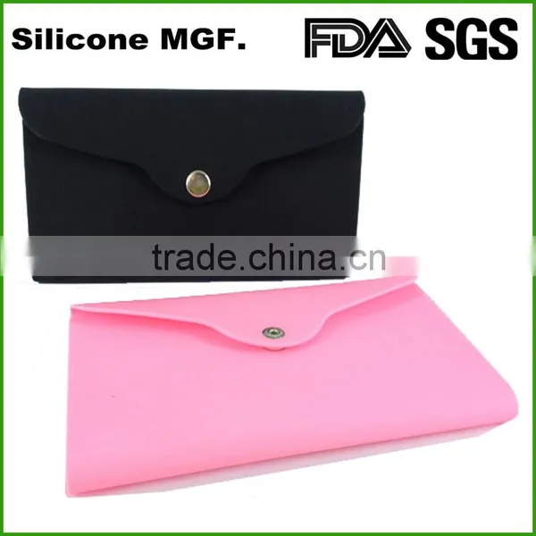 Ladies Hand Clutch ID Card Holder Wallet Envelope Silicone Purse