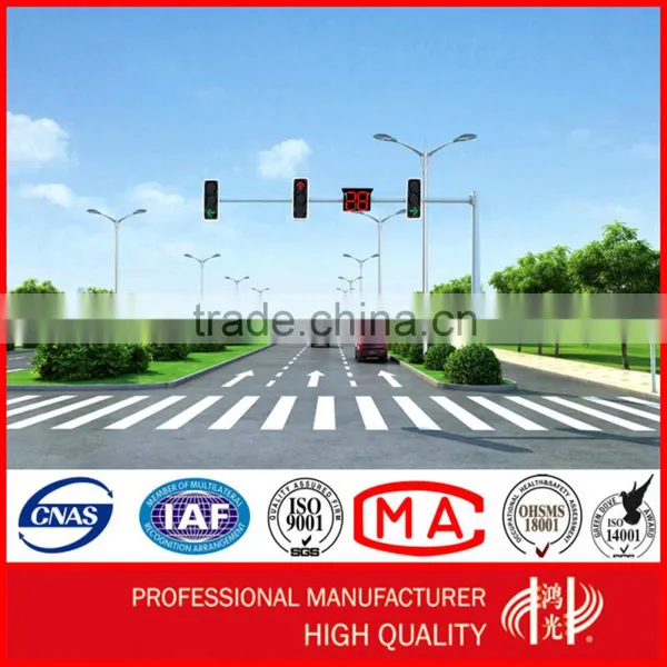 H10m Red Green Traffic Signal Pole With Galvanization and Powder Coated
