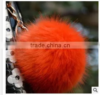 100% Cute Genuine Fox Fur Ball for Keychain Bag Car Accessories photo-3