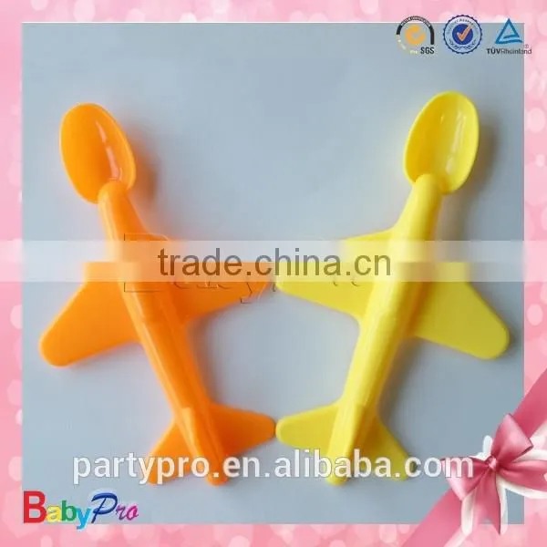 2015 New Product Colorful Airplane Shape Plastic Baby Spoon photo-6