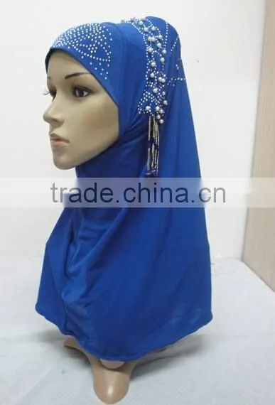 H284 New Style One Piece Hijab With Handmade Chains and Beadings photo-6