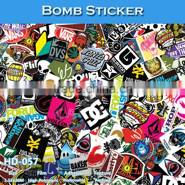 HD-058 Air Bubble Free Fashion Full Color Printing Car Bomb Sticker photo-5