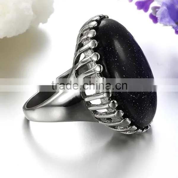Cheap Wholesale Men Stainless Steel Turquoise Stone Ring photo-5