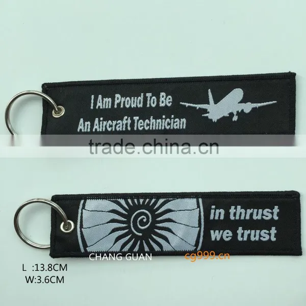 The Black Woven Label Key Ring