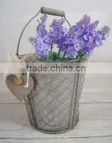 Round Barrel Decorative Metal Planters photo-2