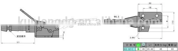 Top Toggle Clamp SK3-021Z-1 Mini Adjustable Clamping photo-3