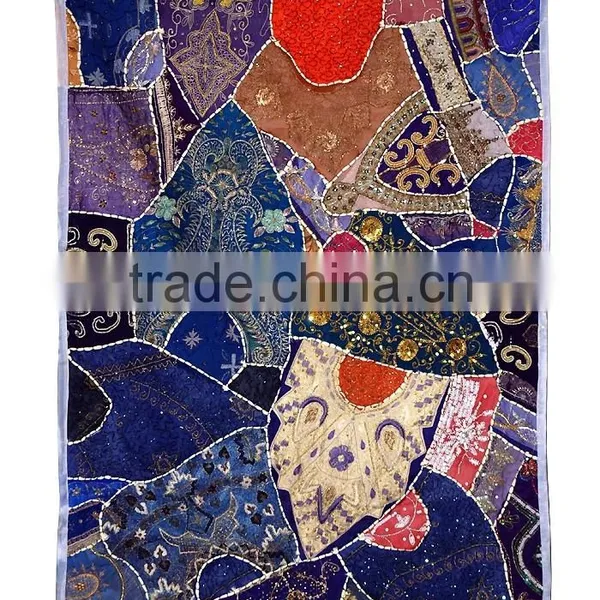 Embroidered Wall Hanging Handmade Vintage Patchwork Wall Hanging Tapestry