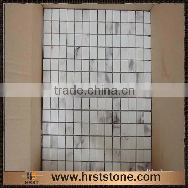 Italian Round Calacatta White Marble Mosaic photo-2