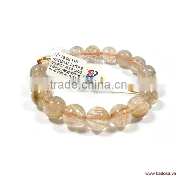 Brown Rutilated Quartz Stone, Rutilated Bracelets , Rutilated Stone Bracelet Grade AAA,