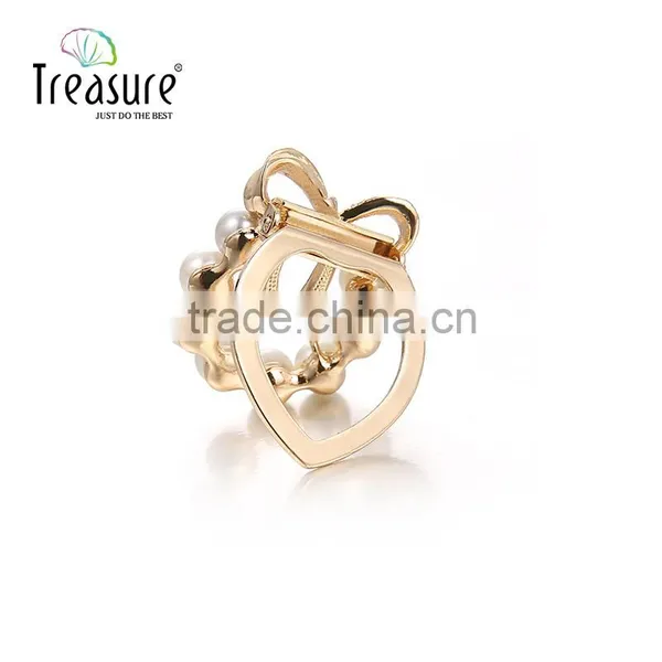 Fashion 2016 Golden Alloy Pearl and Rhinestone Cute Bowknot Brooch Jewelry photo-5
