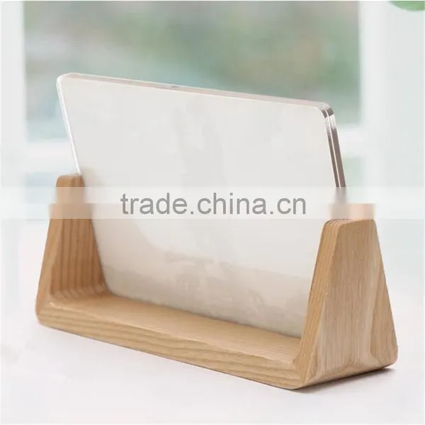 6 Inch Modern Minimalist Acrylic Wedding Photo Frame With U-shaped Wooden Base photo-2