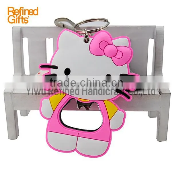 Manufacture Hello Kitty Beer Openers Silicone Keychain photo-4
