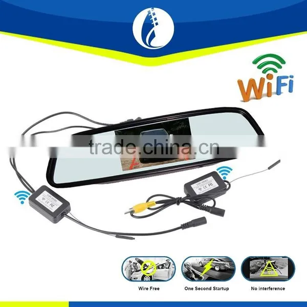 Digita 2.4G Wifi Wireless 4.3inch One Second Startup Waterproof Car Rearview Mirror photo-2