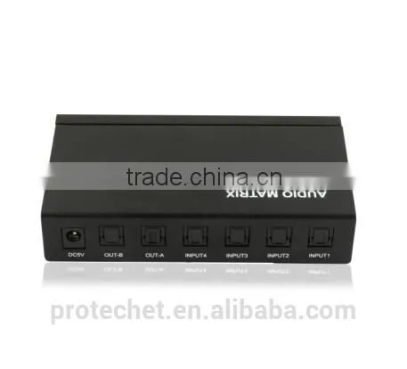 Professional Audio Video 4X2 IR Control SPDIF/TOSLINK Digital Otical Audio Matrix for Conference System photo-2