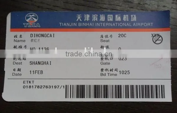 200g Thermal Paper Cheap Price Flight Boarding Pass Tickets Printed photo-3
