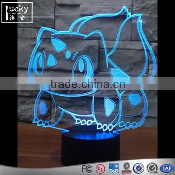 Acrylic Bulbasaur 3D LED Night Light,Pokemon Go Gifts Colorful Lamp photo-5