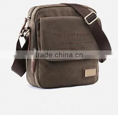 2016 Factory Manufactory Custom Mens Vintage School Shoulder Bag Pocket Briefcase Casual Messenger Bag Canvas Cloth photo-3