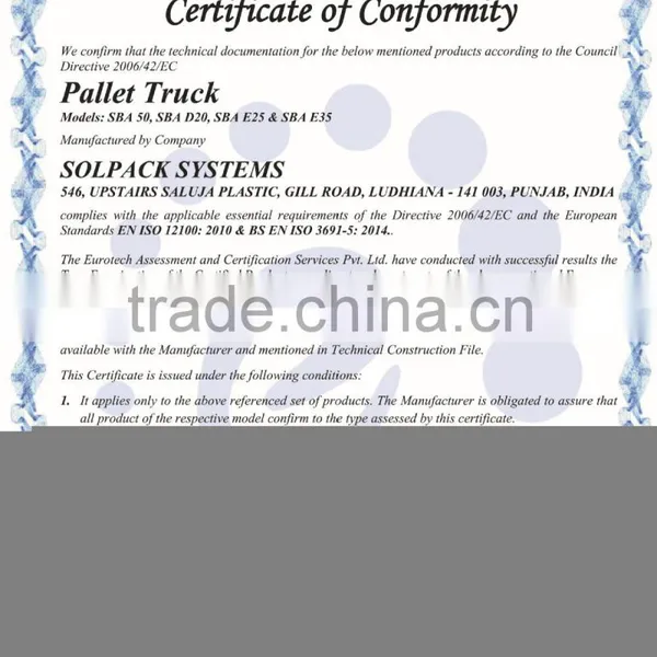 Solpack BEST PRICE Hand Pallet Truck (2.5 T)IN PUNJAB photo-4