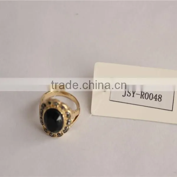 Factory Price Black Gem Rings Wholesale Fashion Jewlery Latest Design Gold Gemstone Ring