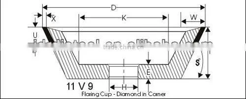 11V9-70 Degree Diamond Cup Grinding Wheel photo-2