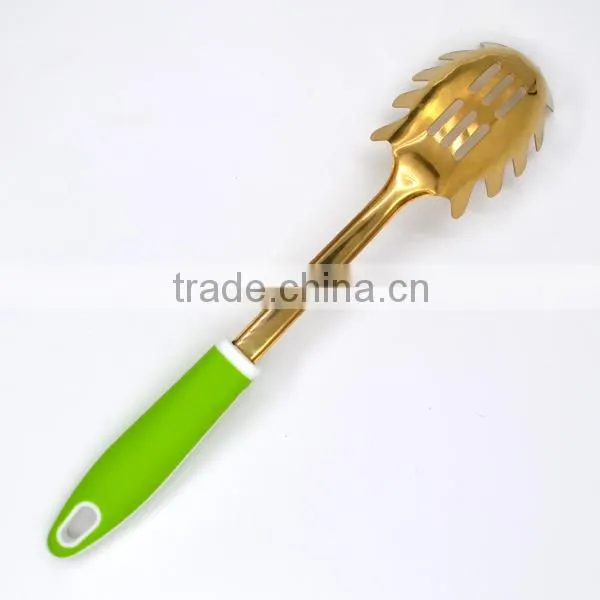 Classic Quality China Manufacturer Gold Plating Stainless Steel Spaghetti Server Spoon photo-2
