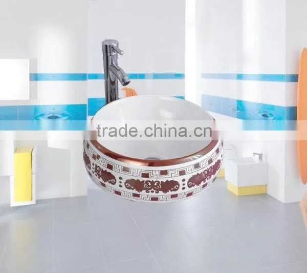 Artificial Bathroom Porcelain Home Garden Wash Basins With Cabin photo-2