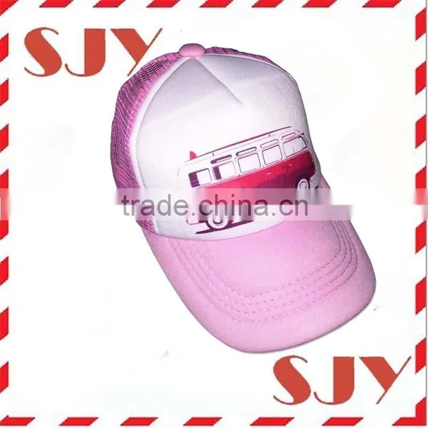 Flat Billed Trucker Cap With Mesh Back M L XL Adjustable Hat photo-3