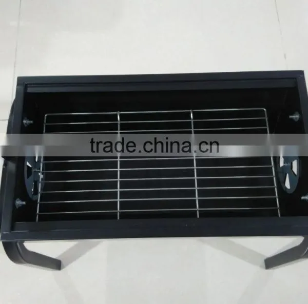 Black Steel Rectangle Small BBQ Geill With Motor and Fork photo-5