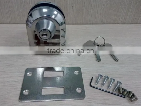 Good Quality Stainless Steel Door Lock With 3 Brass Keys for Glass Door photo-2