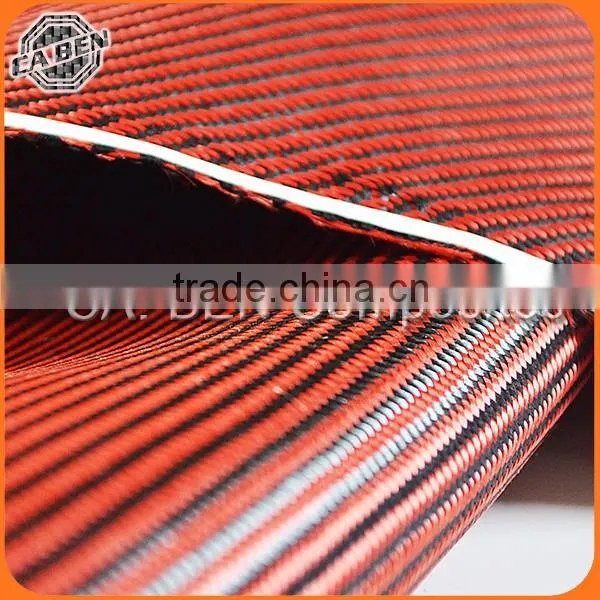 Hot Sale Red & Black Color Pure Aramid Hybrid Fabrics 3k Twill Aramid Fiber Hybird Fabric With High Quality and High Strength
