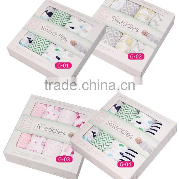 100% Muslin Cotton Unisex 3 Pack Baby Swaddle Wrap Blanket photo-6