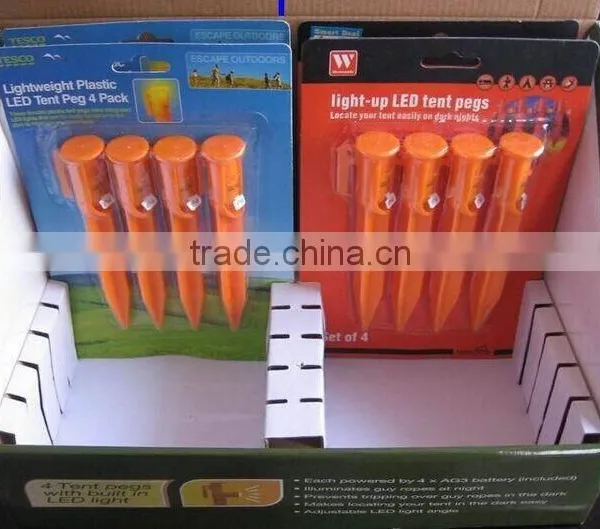 8 Inch 20cm Plastic Led Electric Lawn Stake Lights/led Tent Peg Lihgt photo-4