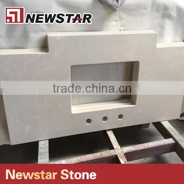 Newstar Grey Marble Vein Venus Quartz Countertop for Bathroom photo-2
